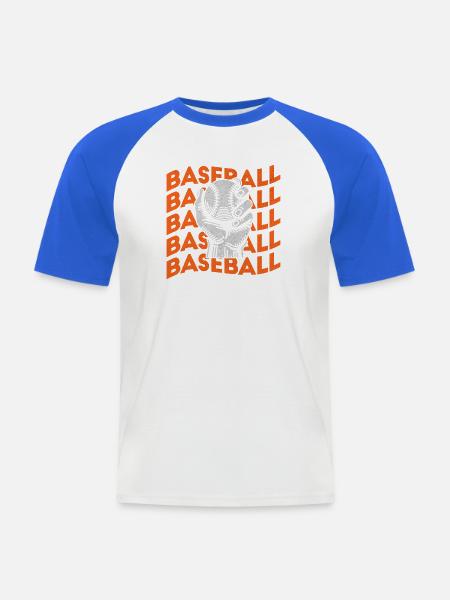 Baseball Softball Baseball Baseballspieler - Männer Baseball-T-Shirt - Weiß/Royalblau