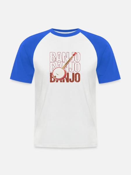 Banjo Beat Retro Illustration - Männer Baseball-T-Shirt - Weiß/Royalblau