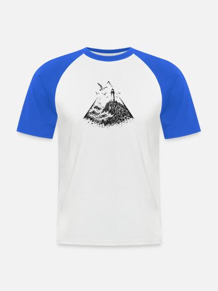 Dunkler Glitzer-Weihnachtsbaum - Männer Baseball-T-Shirt - Weiß/Royalblau