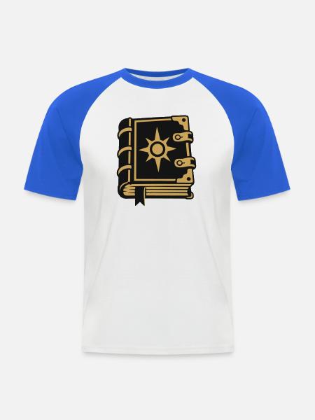 Zauberbuch Stern Magie Icon - Männer Baseball-T-Shirt - Weiß/Royalblau
