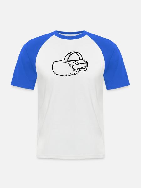 VR Brille Headset Grafik - Männer Baseball-T-Shirt - Weiß/Royalblau