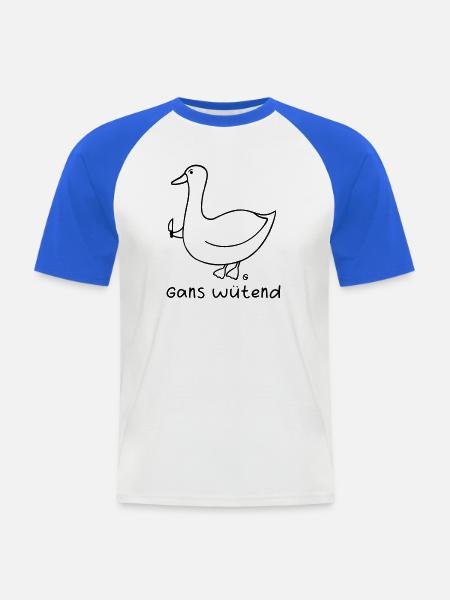 Gans wütend 2 - Männer Baseball-T-Shirt - Weiß/Royalblau