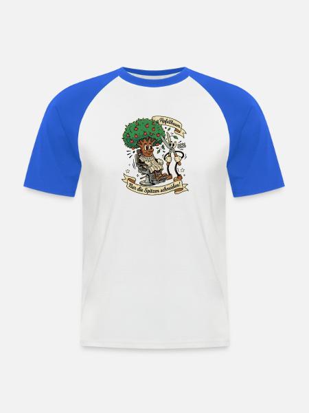Apfelbaum Pfleger - Männer Baseball-T-Shirt - Weiß/Royalblau