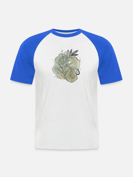 Olivenbaum Experte - Männer Baseball-T-Shirt - Weiß/Royalblau
