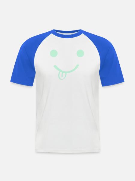 Smileface - Männer Baseball-T-Shirt - Weiß/Royalblau