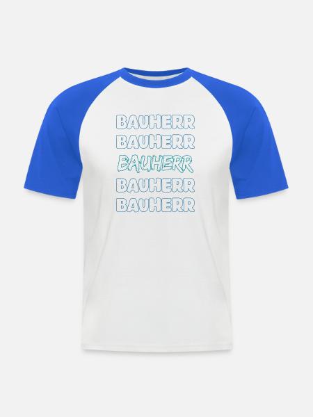 Bauherr - Männer Baseball-T-Shirt - Weiß/Royalblau