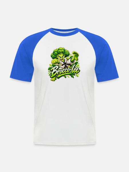 Brocco-Lee Karate Kraft - Männer Baseball-T-Shirt - Weiß/Royalblau