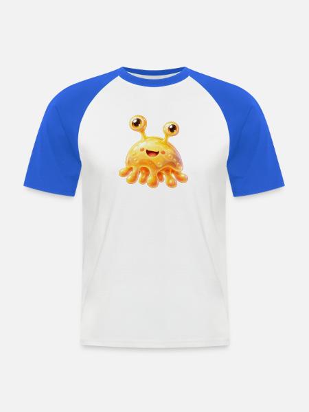 Sonniger Schleimfreund Gelb - Männer Baseball-T-Shirt - Weiß/Royalblau