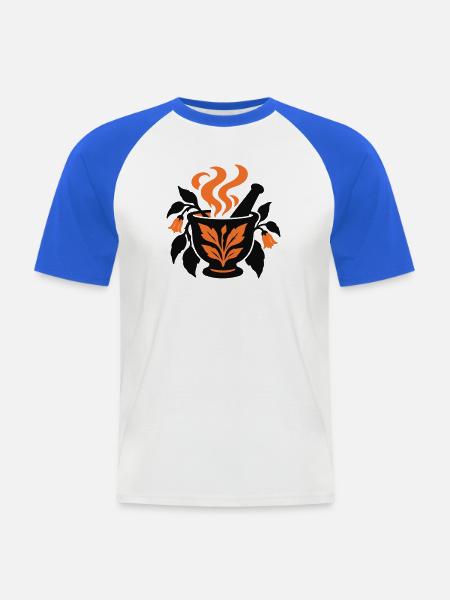 Moerser Kraeuter Hexen Logo - Männer Baseball-T-Shirt - Weiß/Royalblau