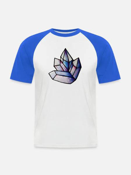 Prismatisches Kristallcluster - Männer Baseball-T-Shirt - Weiß/Royalblau