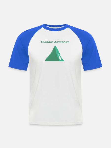 Outdoor - Männer Baseball-T-Shirt - Weiß/Royalblau