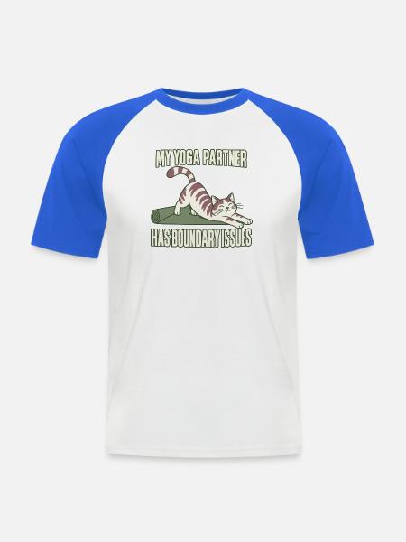 Yoga-katzenliebhaber Katze Mama - Männer Baseball-T-Shirt - Weiß/Royalblau