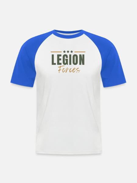 Legionstruppen - Männer Baseball-T-Shirt - Weiß/Royalblau