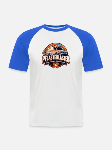 PflasterLaster Rettungsservice Logo - Männer Baseball-T-Shirt - Weiß/Royalblau