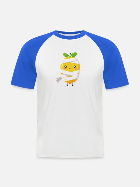 Süße Mumien-Zitrone - Männer Baseball-T-Shirt - Weiß/Royalblau