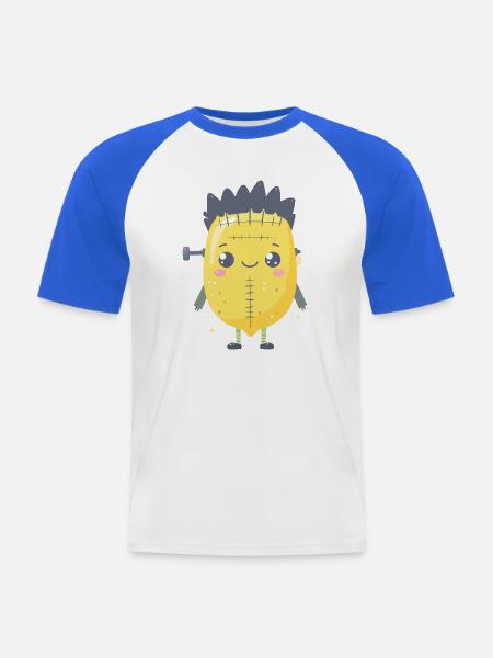 Franken-Lemon - Männer Baseball-T-Shirt - Weiß/Royalblau