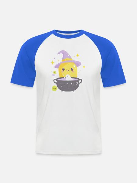 Zitrone am Zauberkessel - Männer Baseball-T-Shirt - Weiß/Royalblau