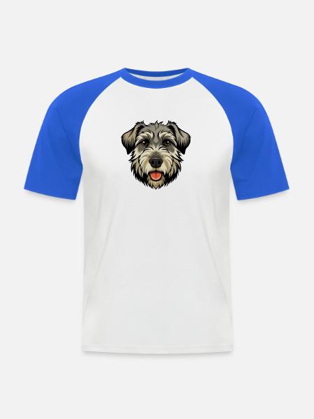 Wheaten Terrier Hundekopf - Männer Baseball-T-Shirt - Weiß/Royalblau