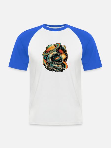 Astronomie Retro Galaxie - Männer Baseball-T-Shirt - Weiß/Royalblau