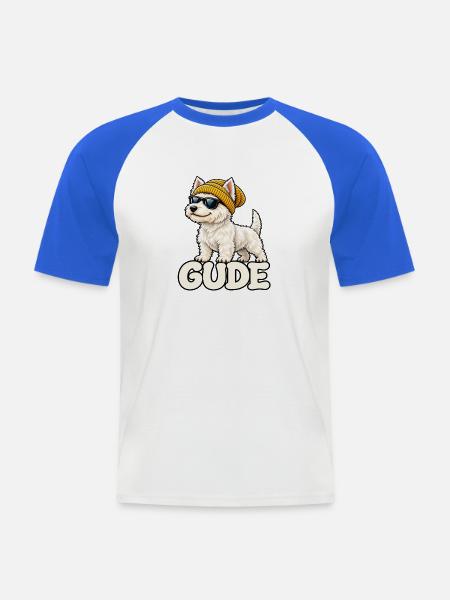 Cooler Westi Gude - Männer Baseball-T-Shirt - Weiß/Royalblau