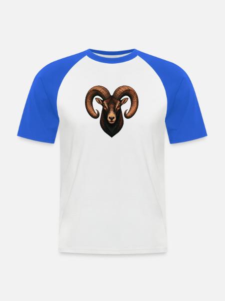 Mouflonkäfer - Männer Baseball-T-Shirt - Weiß/Royalblau