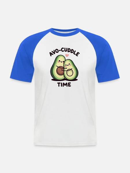 Avo-Kuschelzeit - Männer Baseball-T-Shirt - Weiß/Royalblau