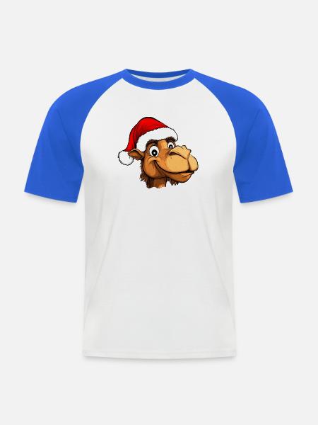 Kamele Christmas - Männer Baseball-T-Shirt - Weiß/Royalblau