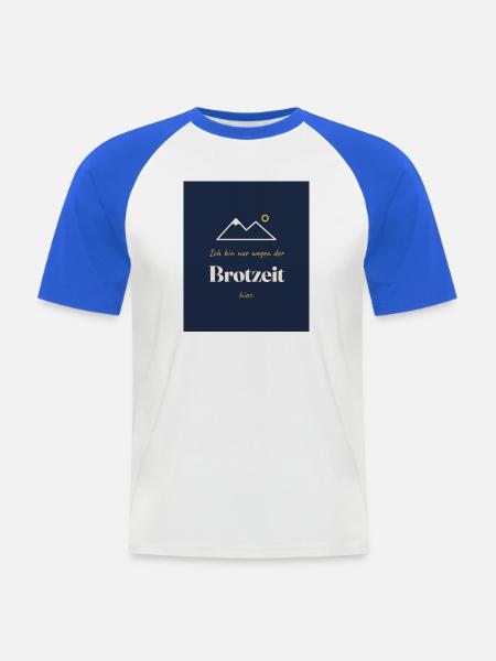 Wandern - Männer Baseball-T-Shirt - Weiß/Royalblau