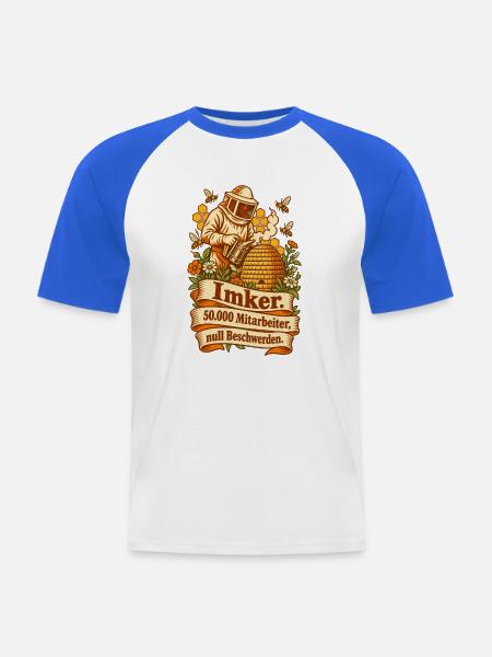 Imker 50000 Mitarbeiter Bienen - Männer Baseball-T-Shirt - Weiß/Royalblau