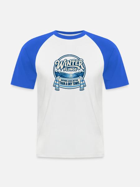Winter Sprung Kaltwasser-challenge Schwimmfinisher - Männer Baseball-T-Shirt - Weiß/Royalblau
