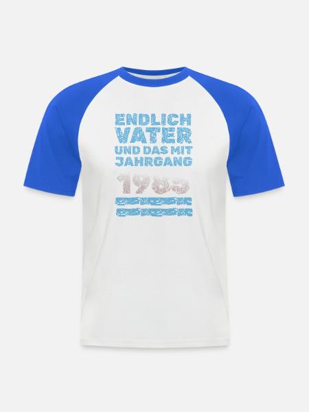 Vater 1985 - Männer Baseball-T-Shirt - Weiß/Royalblau