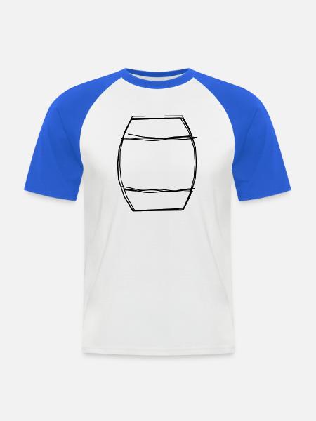 Fass handgezeichnet - Männer Baseball-T-Shirt - Weiß/Royalblau