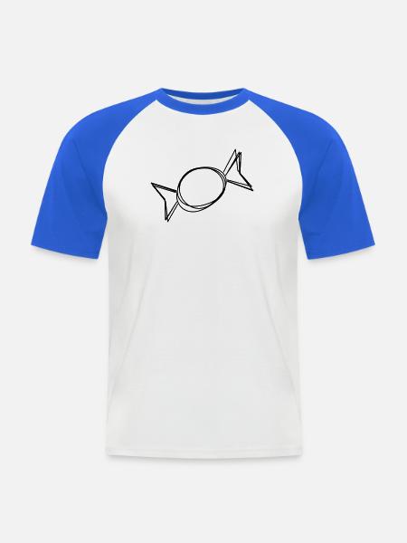 Bonbon handgezeichnet - Männer Baseball-T-Shirt - Weiß/Royalblau