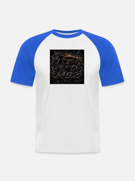 M92 Schattenmotoren Abendfeuer - Männer Baseball-T-Shirt - Weiß/Royalblau