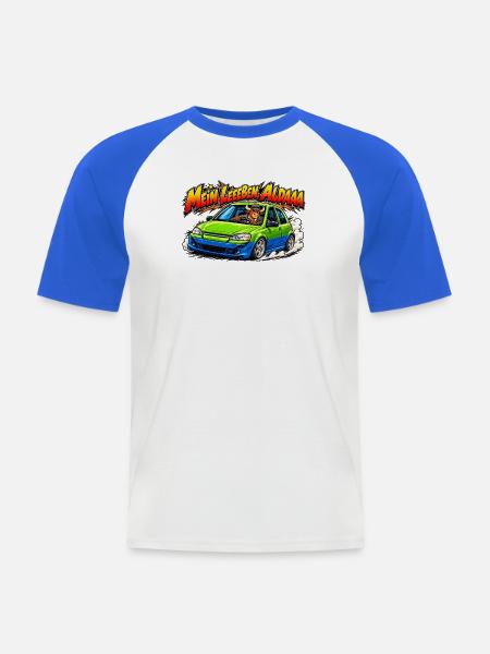 Mein Leben Alda Auto - Männer Baseball-T-Shirt - Weiß/Royalblau