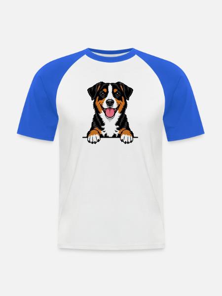 Entlebucher Sennenhund - Männer Baseball-T-Shirt - Weiß/Royalblau
