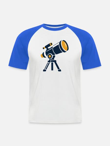 Sternwarte Teleskop Grafik - Männer Baseball-T-Shirt - Weiß/Royalblau
