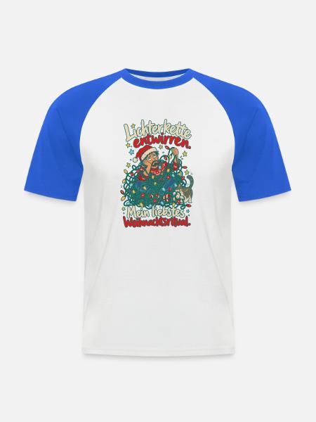 Lichterkette entwirren Ritual - Männer Baseball-T-Shirt - Weiß/Royalblau