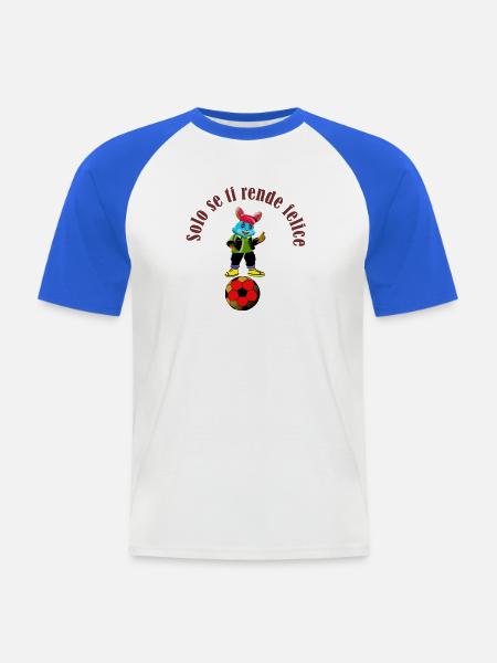 Blue Rabbit Fußballspieler - Männer Baseball-T-Shirt - Weiß/Royalblau