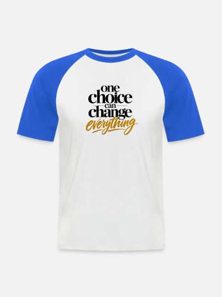 Golden Everything-Schrift auf Schwarz - Männer Baseball-T-Shirt - Weiß/Royalblau