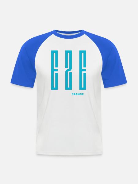 EZE Frankreich - Männer Baseball-T-Shirt - Weiß/Royalblau