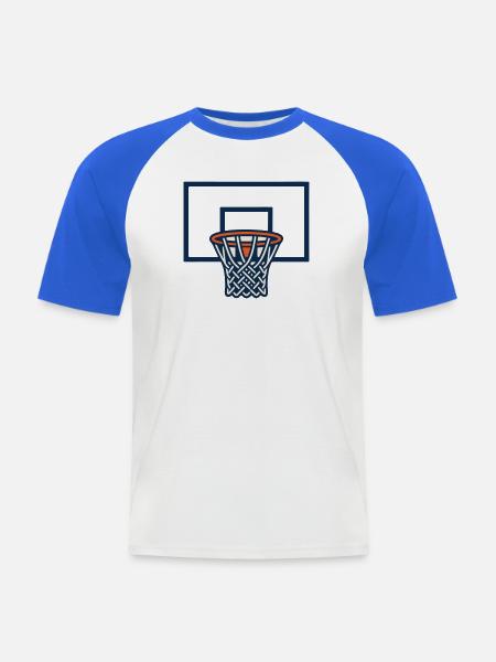 Basketballkorb Brett Logo - Männer Baseball-T-Shirt - Weiß/Royalblau