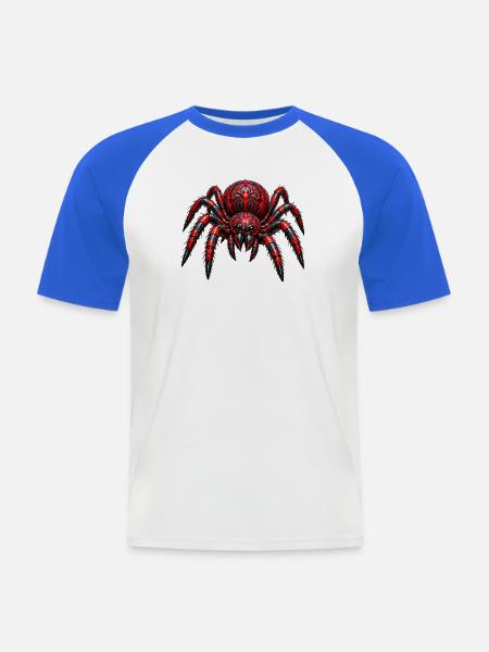 Armored_Crimson_Spider_Cutout - Männer Baseball-T-Shirt - Weiß/Royalblau