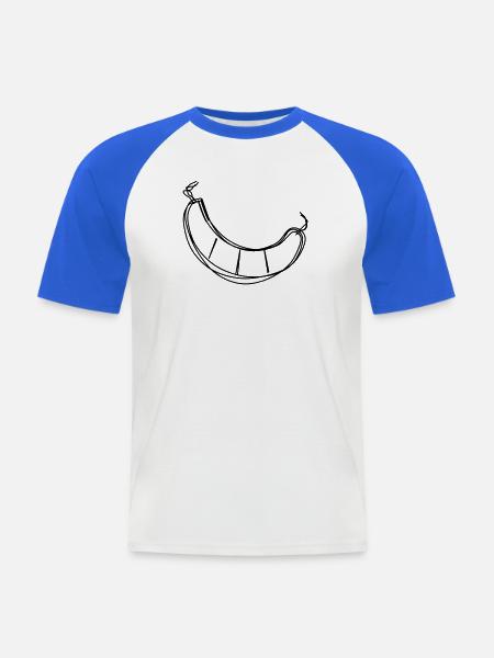 Wurst handgezeichnet - Männer Baseball-T-Shirt - Weiß/Royalblau