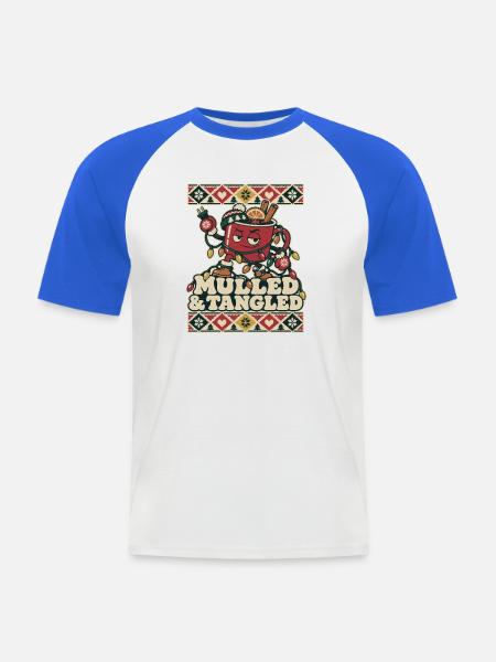 Glühwein Weihnachten – Mulled & Tangled - Männer Baseball-T-Shirt - Weiß/Royalblau