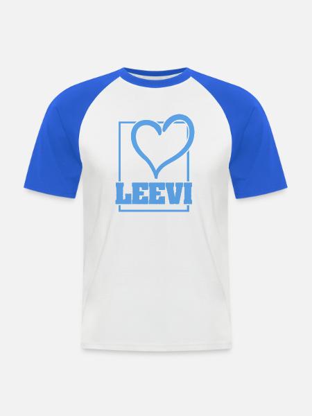 JGA Leevi - Männer Baseball-T-Shirt - Weiß/Royalblau