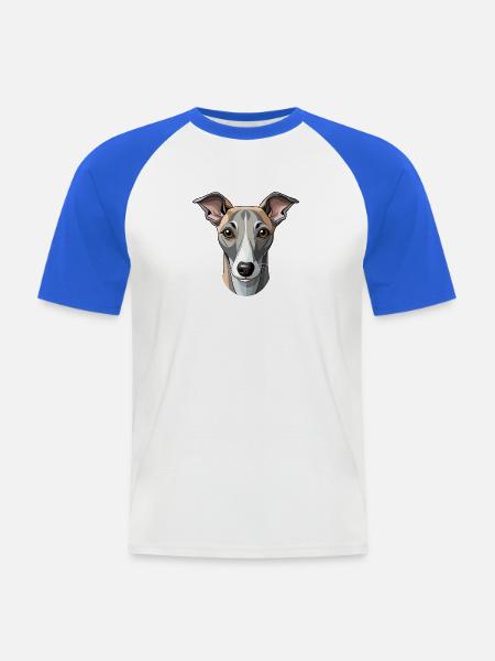 Whippet Dog - Männer Baseball-T-Shirt - Weiß/Royalblau