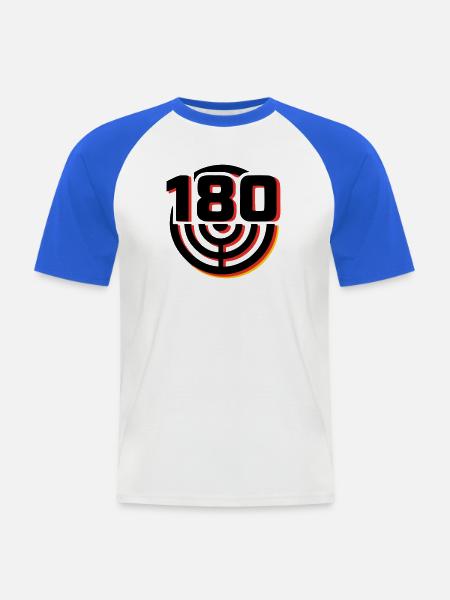 Darts 180 Zielscheibe Logo - Männer Baseball-T-Shirt - Weiß/Royalblau