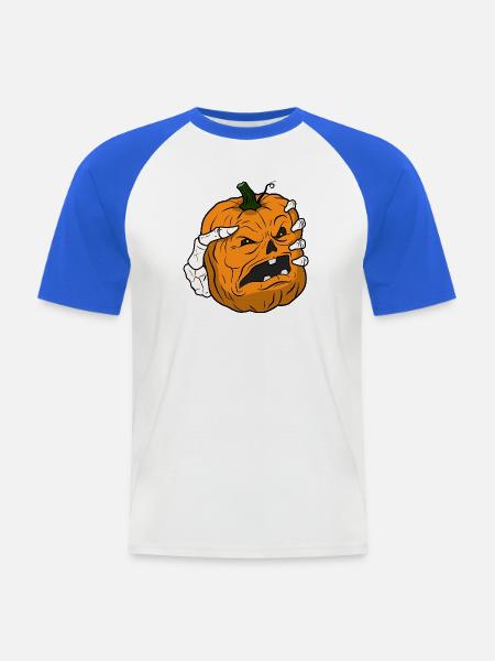 Pumpkin Tight Halloween - Männer Baseball-T-Shirt - Weiß/Royalblau