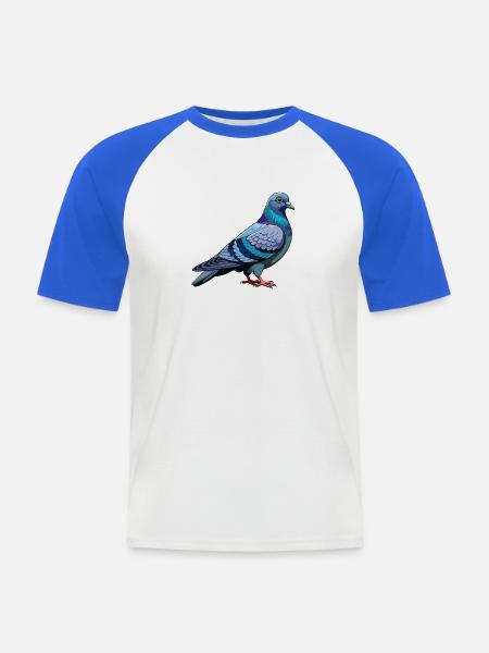 Taubenvogel - Männer Baseball-T-Shirt - Weiß/Royalblau